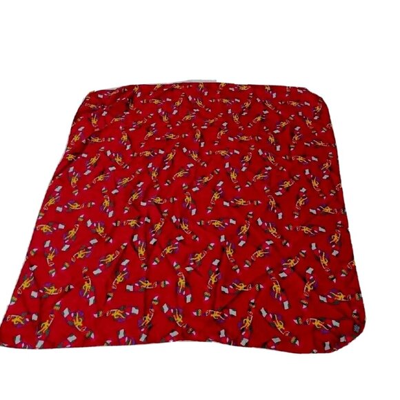 VTG Italy 100% Silk Burgundy Olympic Fire Running Man Print Rare MCM Scarf -EC - Picture 6 of 6